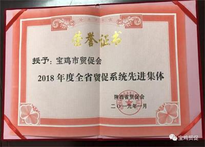 2019年全省贸促工作会议召开——宝鸡市贸促会被评为2018年度陕西省贸促系统“先进单位”(图3)